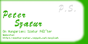 peter szatur business card